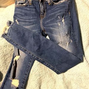 Medium blue Flying Monkey premium ripped jeans 25